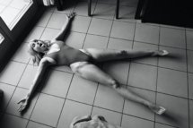 Alice Bianchi sexy model lying on floor