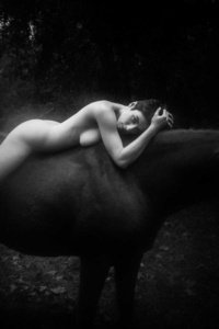 Masha Models naked on horse
