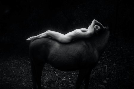 Masha Models lying on horse nude